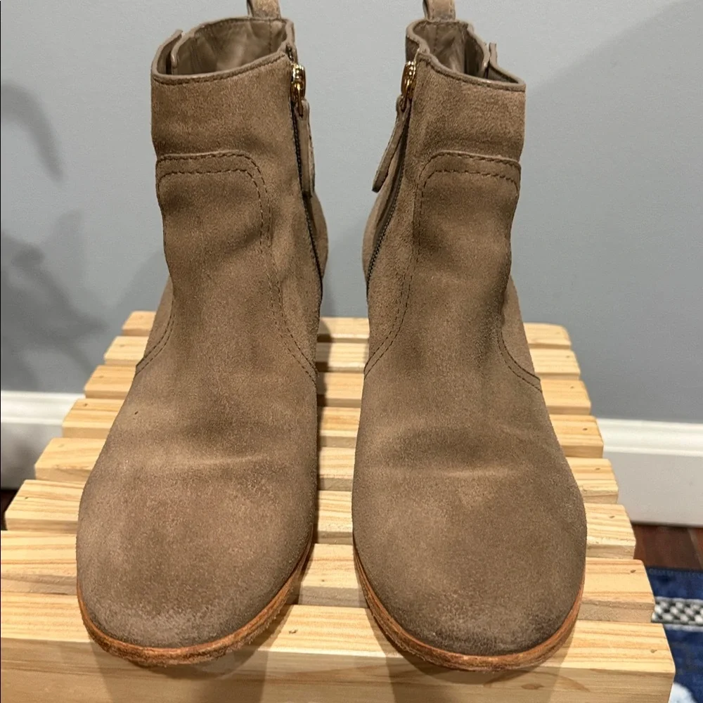 Tory Burch Taupe Brown Suede Ankle Boots size 8.5